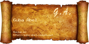 Guba Ábel névjegykártya